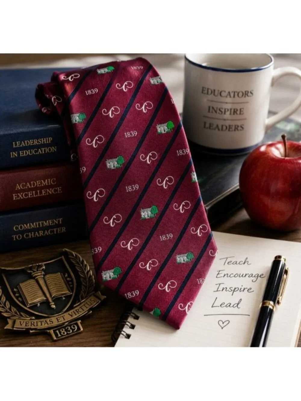 Episcopal High School Silk Tie Burgundy Crest Callaway Loyalty Society USA Made